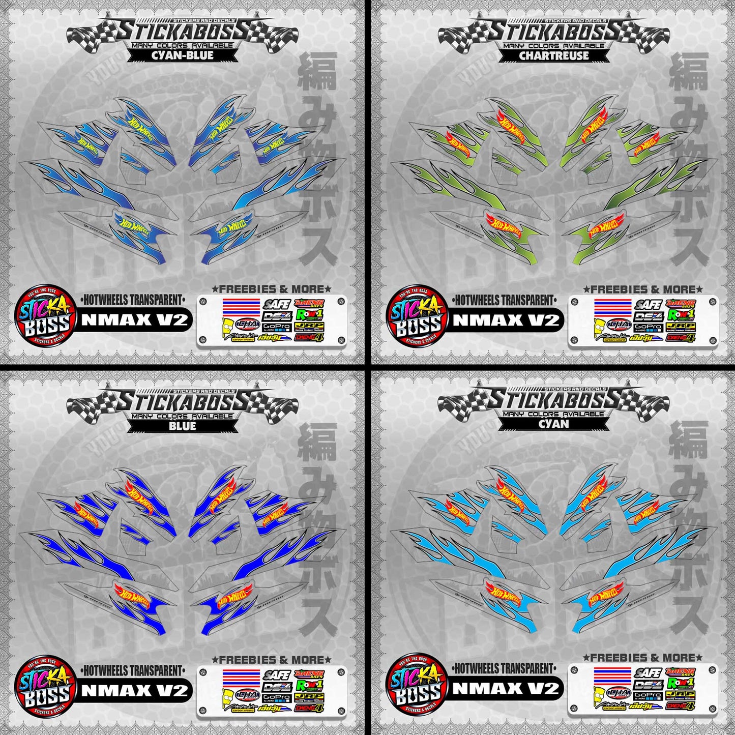 【PREMIUM UV PRINT】TRANSPARENT NMAX V2 DECALS ( NEW HOTWHEELS )【WITH FREEBIES】