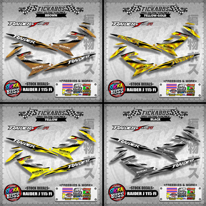 RAIDER J 115 Fi Stock Decals [ASSORTED COLORS]【PREMIUM GLOSSY LAMINATED】