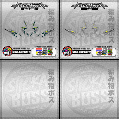 [ PREMIUM UV PRINT ] TRANSPARENT CLICK 125i / 150i V2 DECALS ( FOR WHITE HOTWHEELS VARIO )