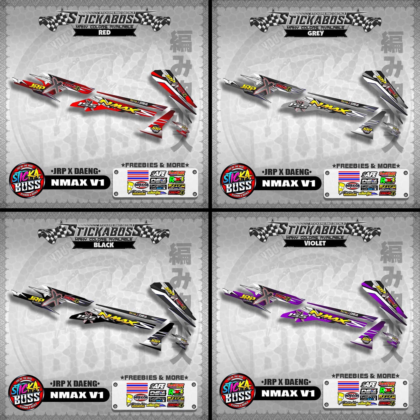 NMAX V1 STOCK DECALS ( JRP X DAENG )【WITH FREEBIES】