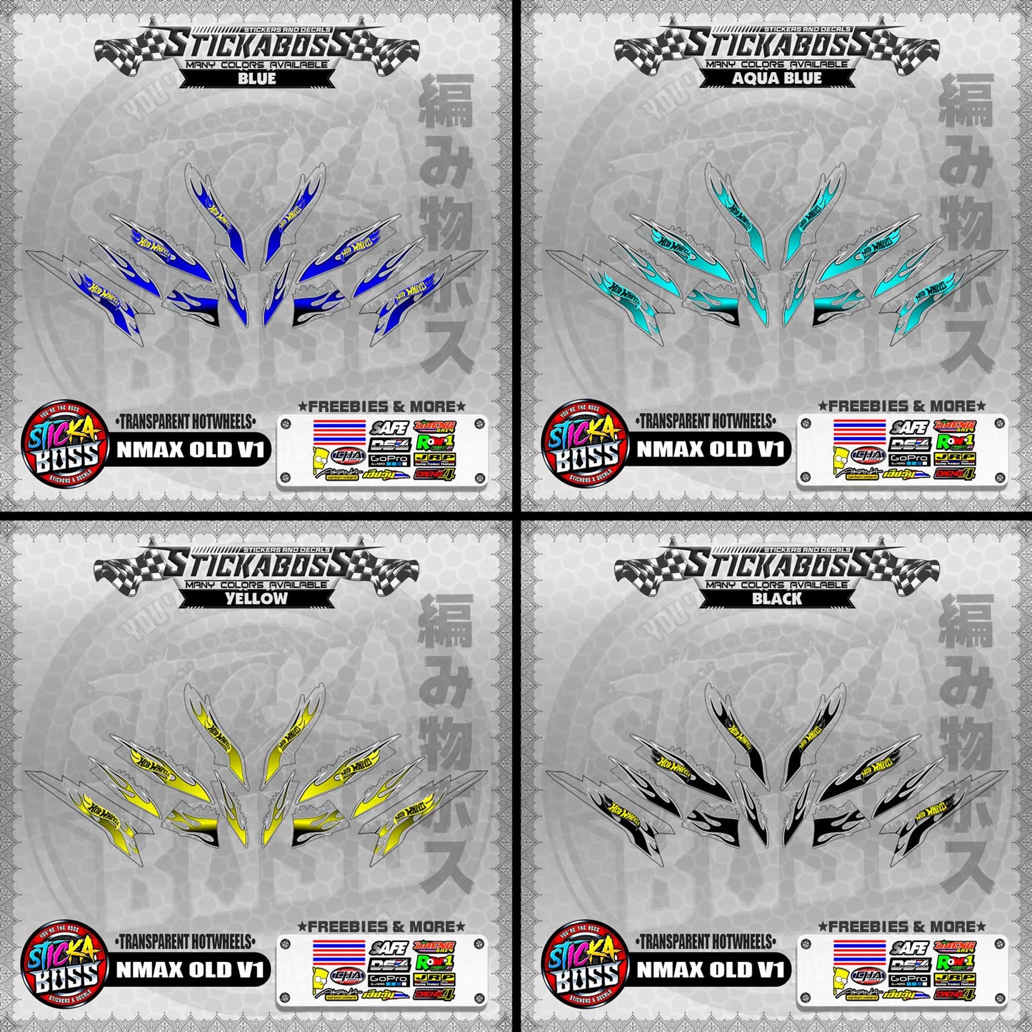 【PREMIUM UV PRINT】TRANSPARENT NMAX OLD V1 DECALS ( HOTWHEELS )【WITH FREEBIES】