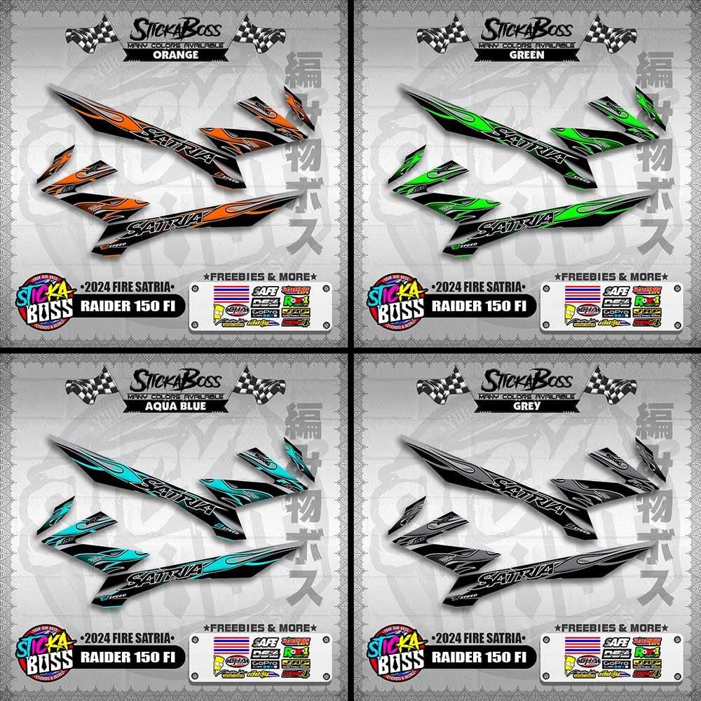 RAIDER 150 FI DECALS ( 2024 FIRE SATRIA )【WITH FREEBIES】