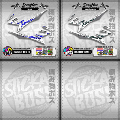 RAIDER 150 Fi STOCK DECALS ( FOR WHITE NEW BLAZE 2024 )【WITH FREEBIES】