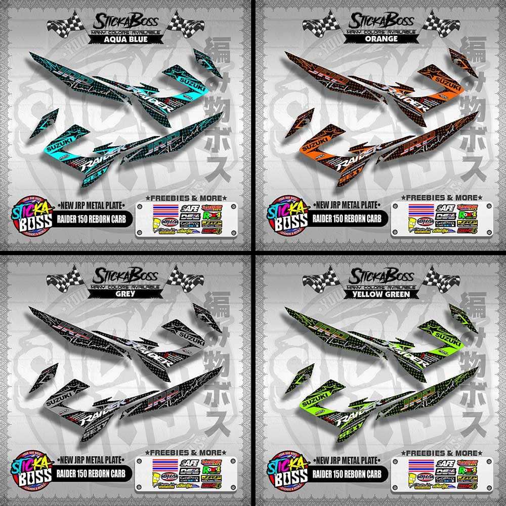 RAIDER 150 REBORN CARB DECALS ( NEW JRP METAL PLATE )【WITH FREEBIES】