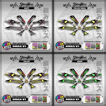 NMAX V1 DECALS ( PETRONAS BARRACUDA EDITION )【WITH FREEBIES】