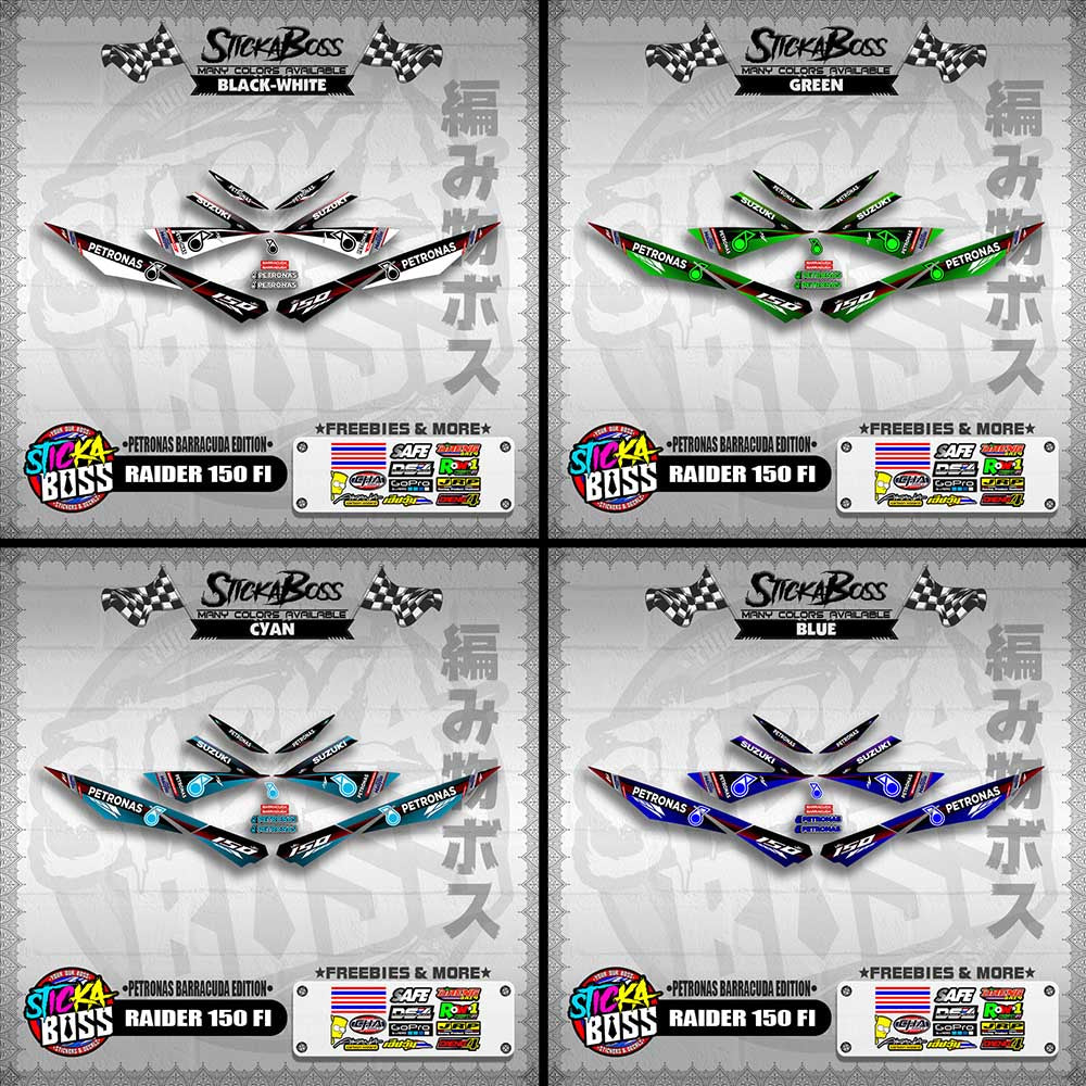 RAIDER 150 FI DECALS ( PETRONAS BARRACUDA EDITION )【WITH FREEBIES】