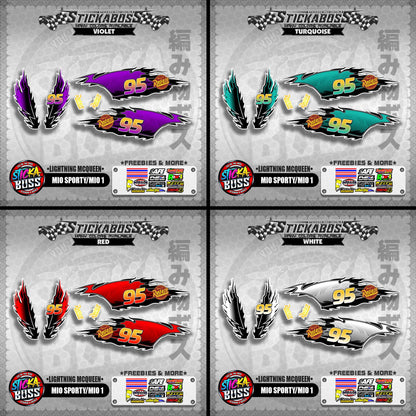 MIO SPORTY / MIO 1 DECALS ( LIGHTNING MCQUEEN )【WITH FREEBIES】