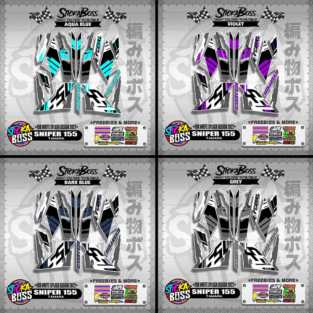 SNIPER 155 NEW STOCK DECALS ( FOR WHITE SPLASH DESIGN 2022 )【WITH FREEBIES】