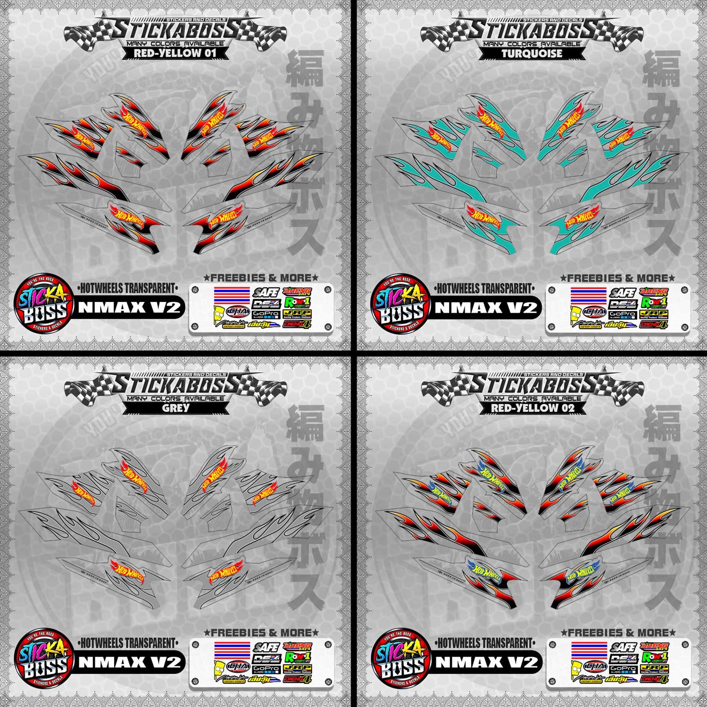 【PREMIUM UV PRINT】TRANSPARENT NMAX V2 DECALS ( NEW HOTWHEELS )【WITH FREEBIES】