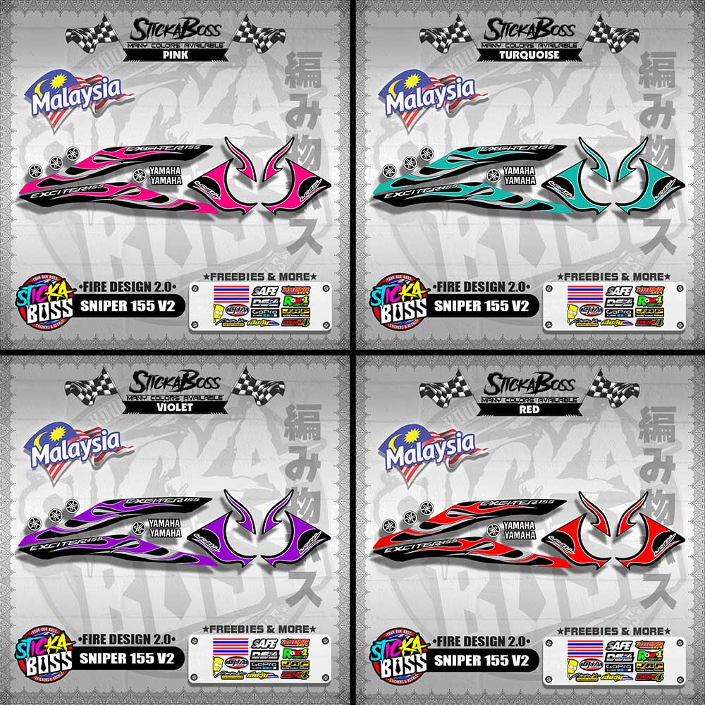 SNIPER 155 V2 MALAYSIAN DECALS ( FIRE DESIGN 2.0 )【WITH FREEBIES】