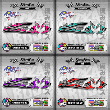 SNIPER 155 V2 MALAYSIAN DECALS ( FIRE DESIGN 2.0 )【WITH FREEBIES】