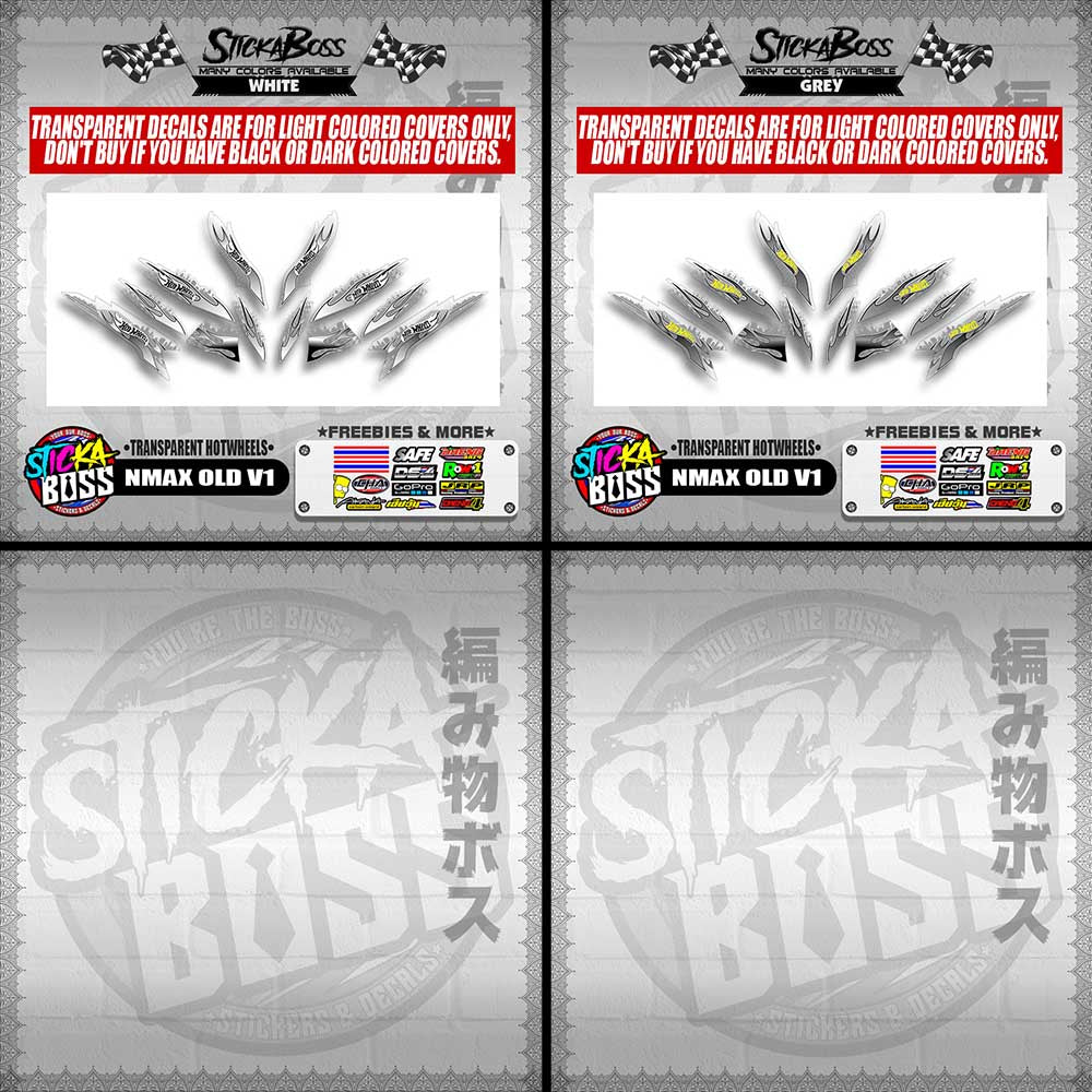 NMAX OLD V1 DECALS ( TRANSPARENT HOTWHEELS )【WITH FREEBIES】