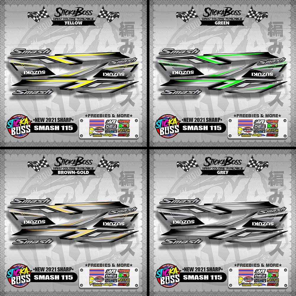 SMASH 115 STOCK DECALS ( NEW 2021 SHARP )【WITH FREEBIES】