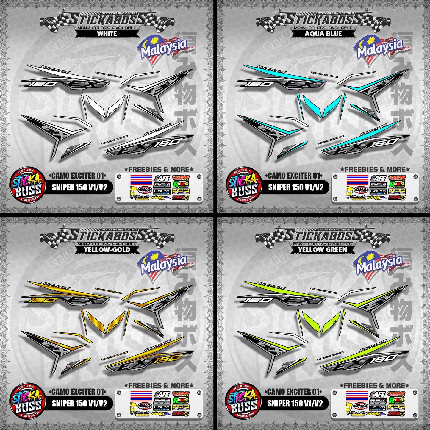 SNIPER 150 V1 / V2 MALAYSIAN DECALS ( CAMO EXCITER 01 )【WITH FREEBIES】MALAYSIA CONCEPT