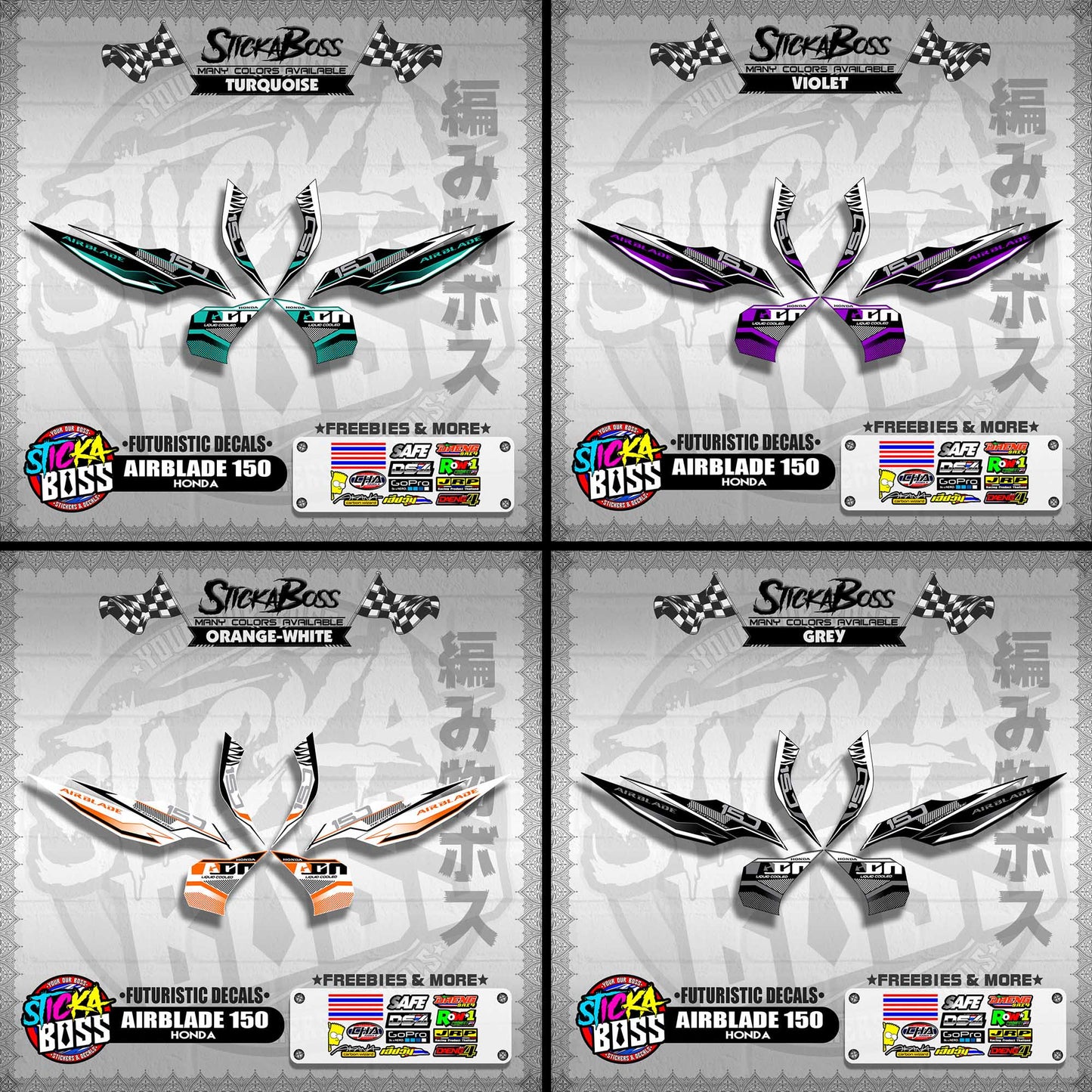 AIRBLADE 150 ( FUTURISTIC DECALS )【WITH FREEBIES】