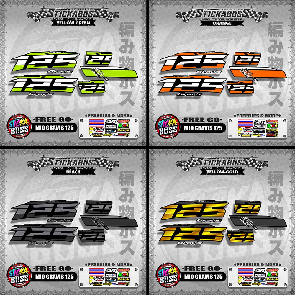 MIO GRAVIS 125 STOCK DECALS  ( FREE GO )【WITH FREEBIES】