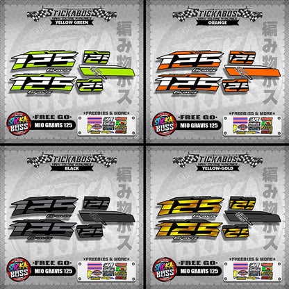 MIO GRAVIS 125 STOCK DECALS  ( FREE GO )【WITH FREEBIES】