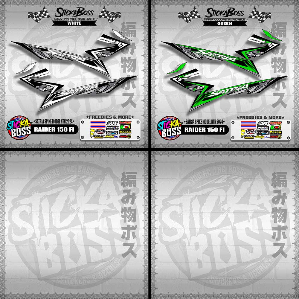 RAIDER 150 Fi DECALS ( SATRIA SPIKE MODEL NTN 2024 ) [ PREMIUM GLOSSY LAMINATED ]【WITH FREEBIES】