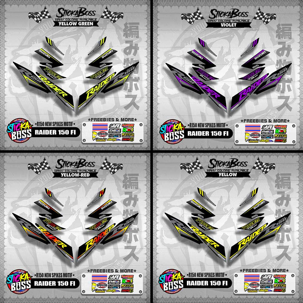 RAIDER 150 FI DECALS ( R150 NEW SPIKES MOTIF )【WITH FREEBIES】