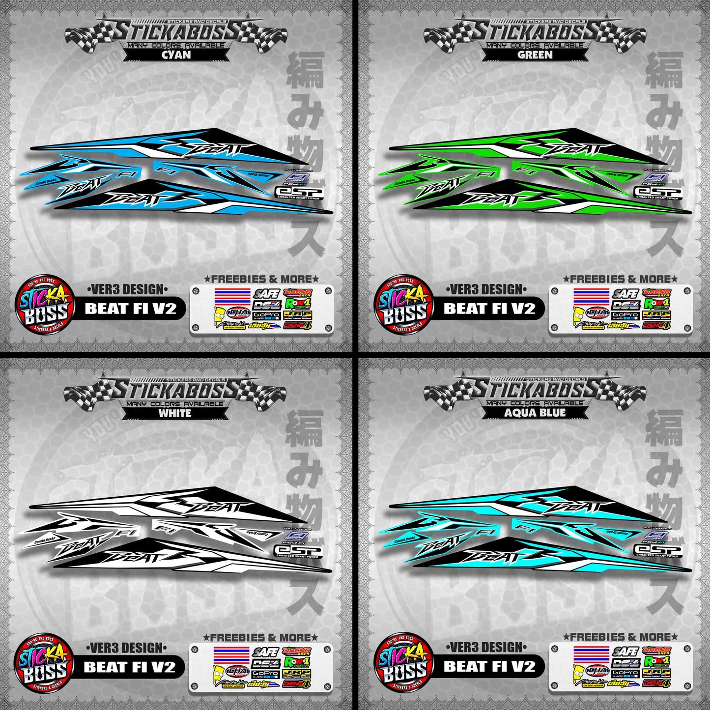 BEAT FI V2 STOCK DECALS ( VER3 DESIGN )【WITH FREEBIES】