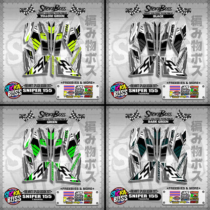 SNIPER 155 NEW STOCK DECALS ( FOR WHITE SPLASH DESIGN 2022 )【WITH FREEBIES】