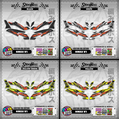 NMAX V1 DECALS ( CUSTOM FIRE EDITION )【WITH FREEBIES】