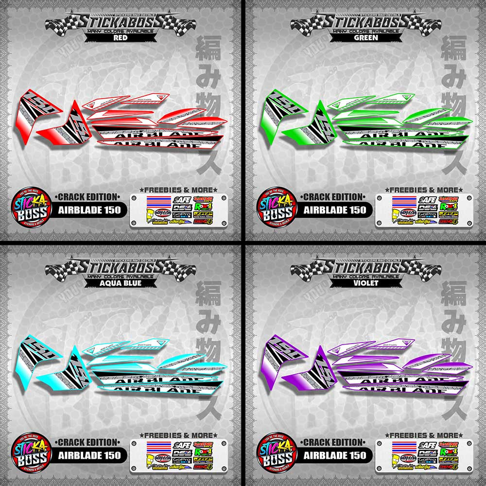 AIRBLADE 150 STOCK DECALS ( CRACK EDITION )【WITH FREEBIES】