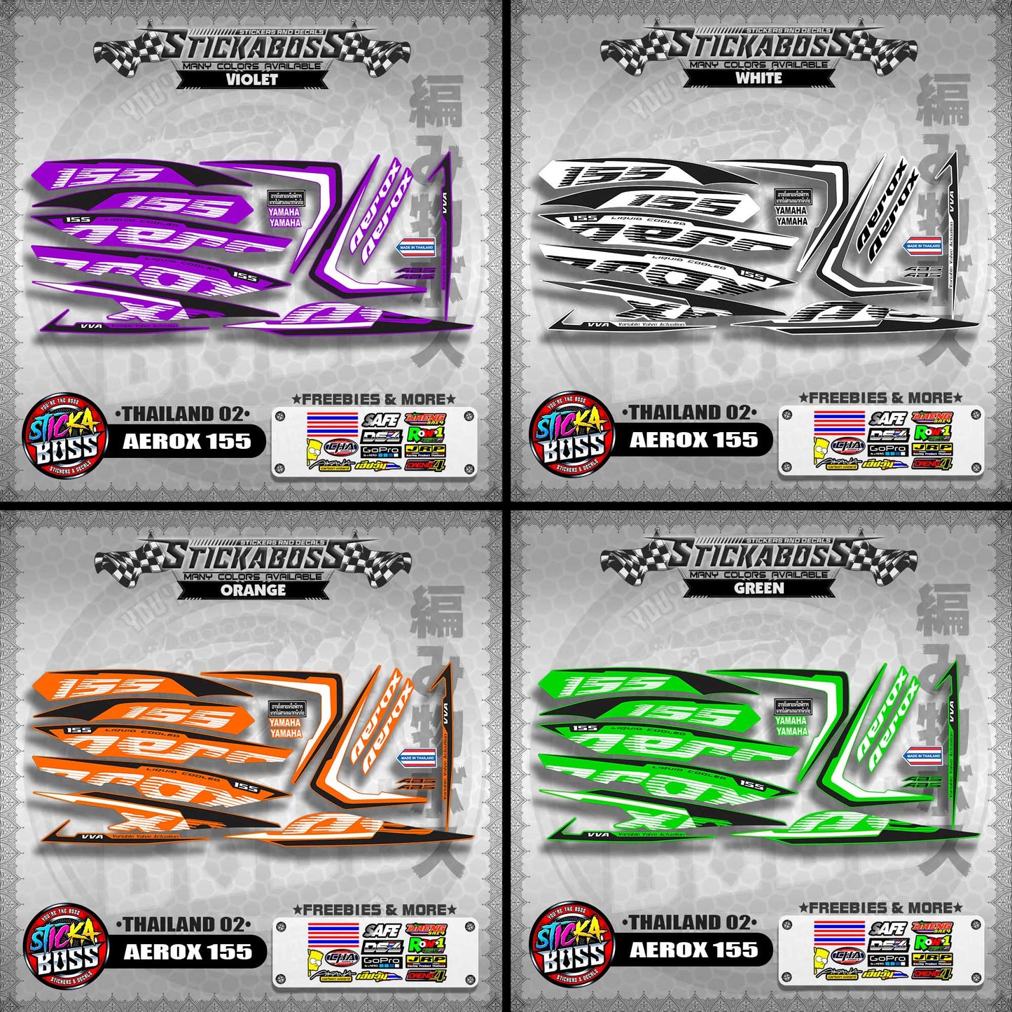 AEROX 155 2020 STOCK DECALS ( THAILAND 02 )【WITH FREEBIES】