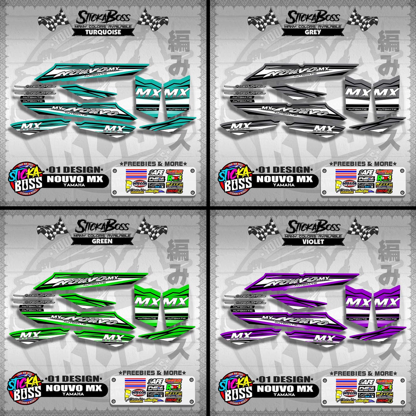 NOUVO MX STOCK DECALS ( 01 DESIGN )【WITH FREEBIES】