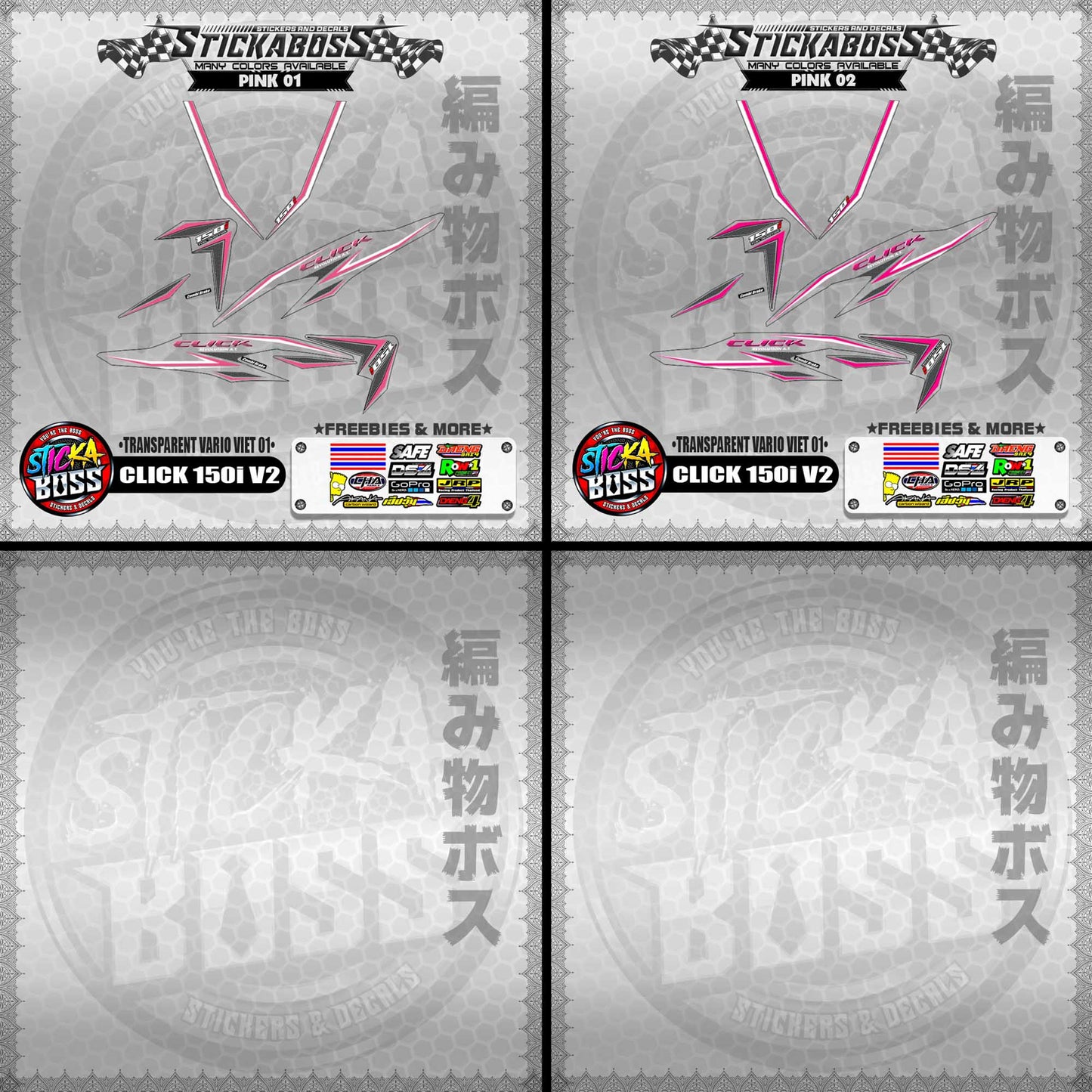 【PREMIUM UV PRINT】TRANSPARENT CLICK 150i V2 DECALS ( VARIO VIET 01 )【WITH FREEBIES】