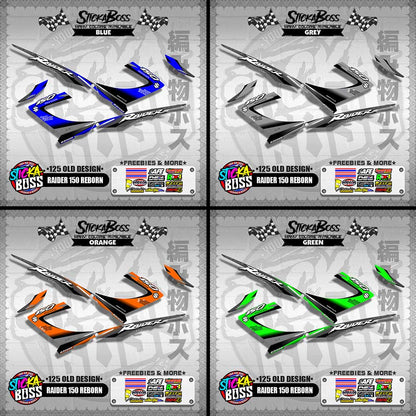 RAIDER 150 REBORN CARB DECALS ( 125 OLD DESIGN )【WITH FREEBIES】