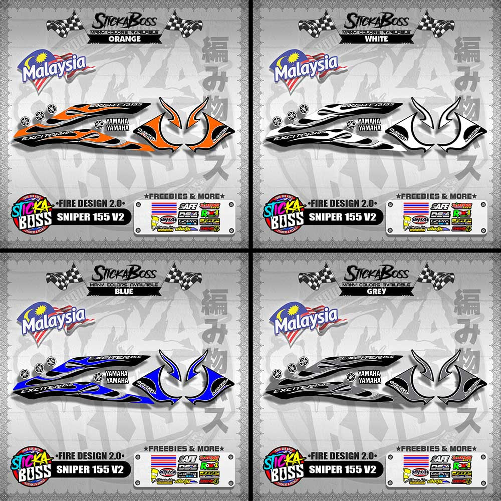 SNIPER 155 V2 MALAYSIAN DECALS ( FIRE DESIGN 2.0 )【WITH FREEBIES】