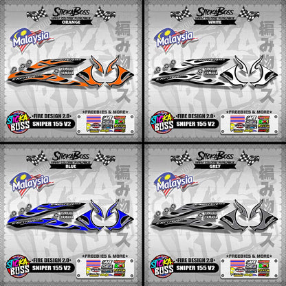 SNIPER 155 V2 MALAYSIAN DECALS ( FIRE DESIGN 2.0 )【WITH FREEBIES】