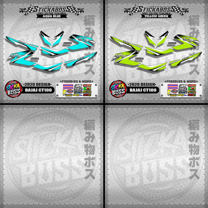 BAJAJ CT100 STOCK DECALS ( 2020 DESIGN )【WITH FREEBIES】