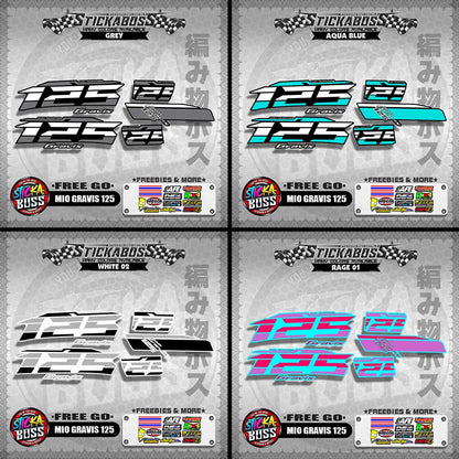 MIO GRAVIS 125 STOCK DECALS  ( FREE GO )【WITH FREEBIES】