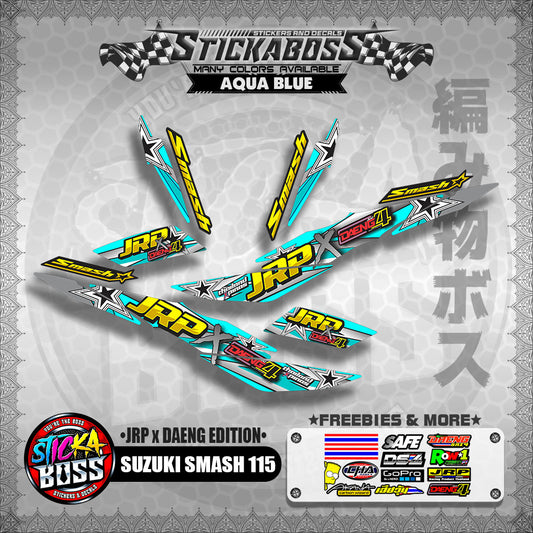 Suzuki Smash 115 (JRP x DAENG EDITION) AQUA BLUE - Sticker Decals【PREMIUM GLOSSY LAMINATED】