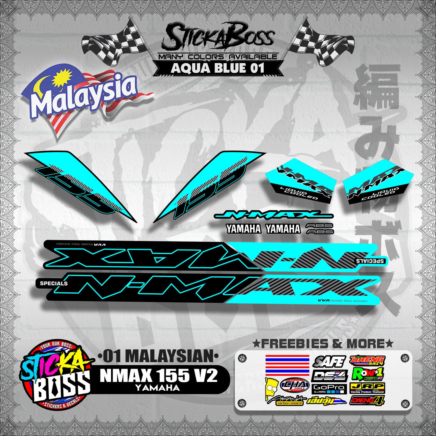 NMAX 155 V2 DECALS ( 01 MALAYSIAN ) 【WITH FREEBIES】