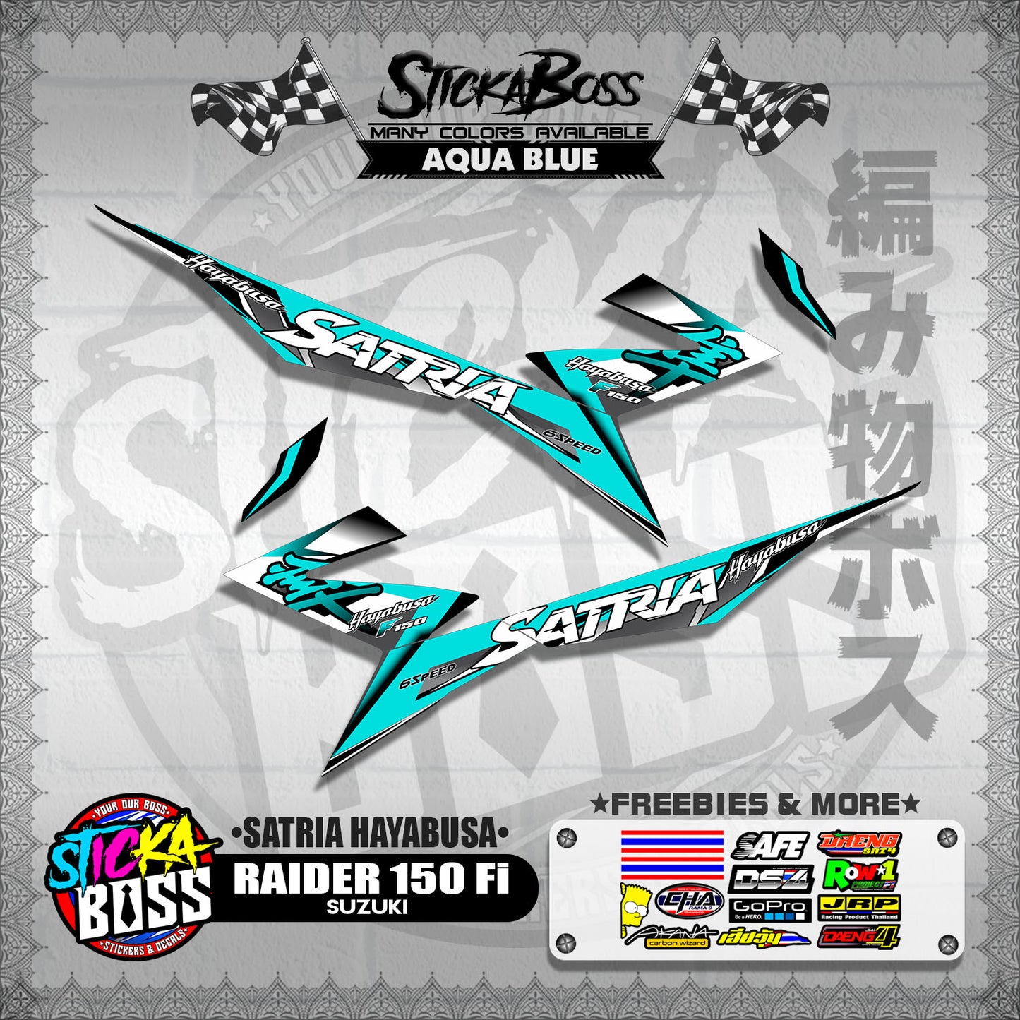 RAIDER 150 Fi DECALS ( SATRIA HAYABUSA )【WITH FREEBIES】