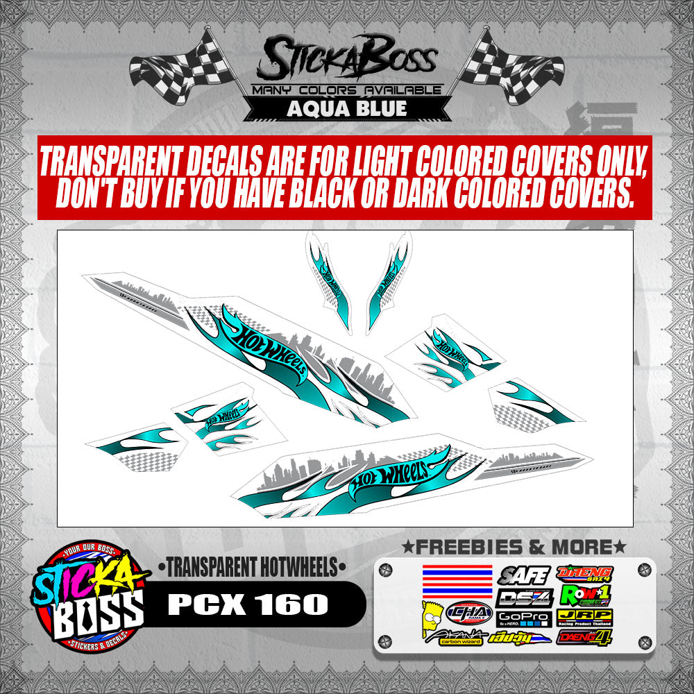 PCX 160 DECALS ( TRANSPARENT HOTWHEELS )【WITH FREEBIES】