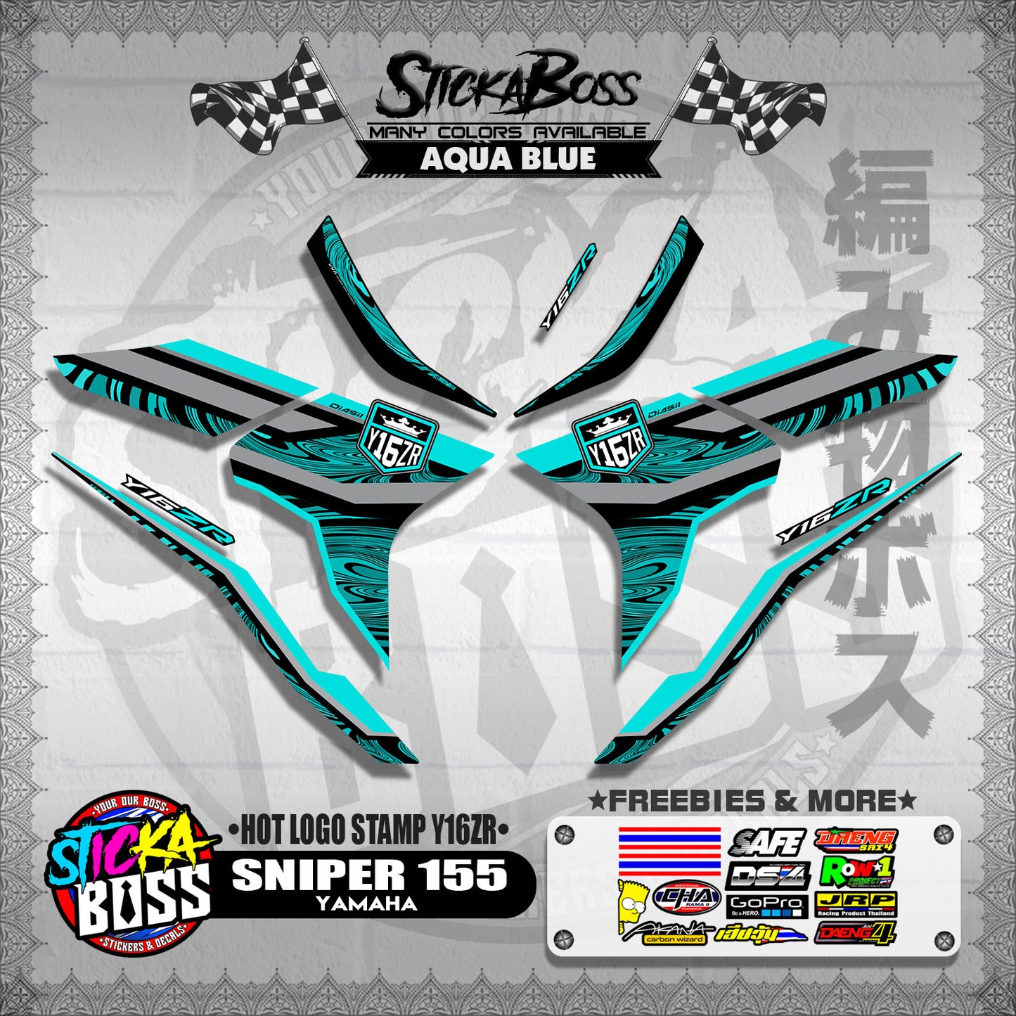 SNIPER 155 DECALS ( HOT LOGO STAMP Y16ZR )【WITH FREEBIES】