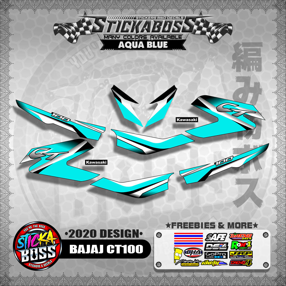 BAJAJ CT100 STOCK DECALS ( 2020 DESIGN )【WITH FREEBIES】