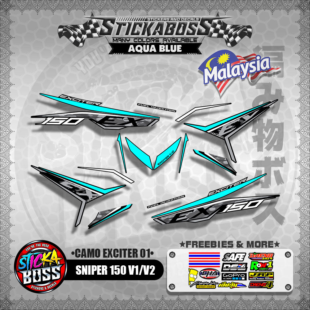 SNIPER 150 V1 / V2 MALAYSIAN DECALS ( CAMO EXCITER 01 )【WITH FREEBIES】MALAYSIA CONCEPT