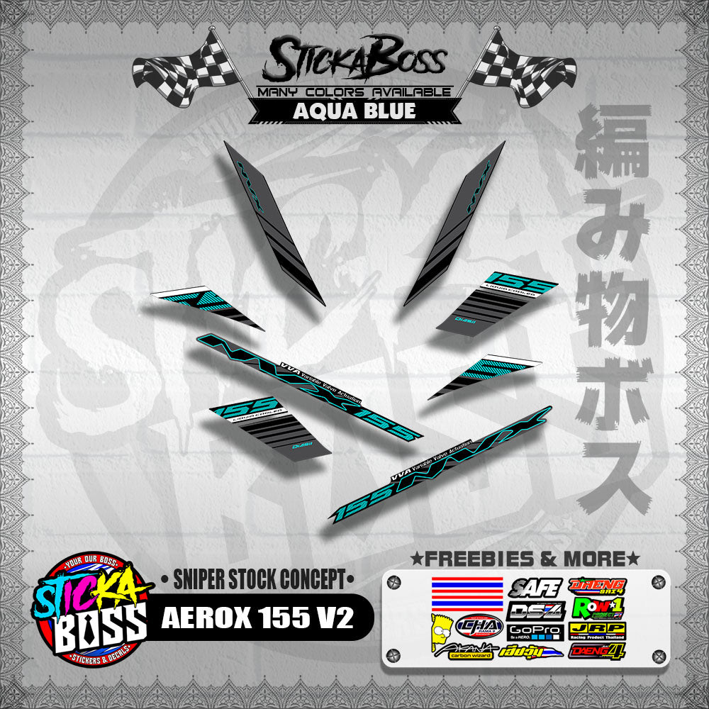 AEROX 155 V2 DECALS ( SNIPER STOCK CONCEPT )【WITH FREEBIES】