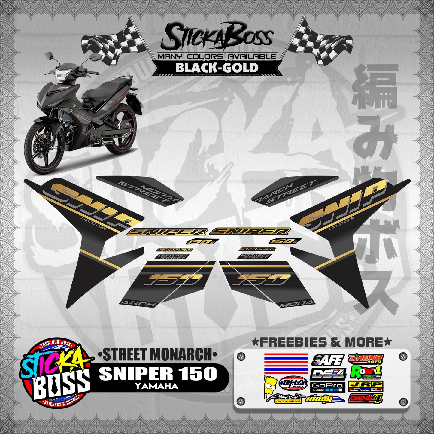 SNIPER 150 DECALS ( STREET MONARCH )【WITH FREEBIES】