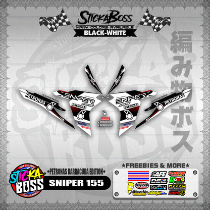 SNIPER 155 DECALS ( PETRONAS BARRACUDA EDITION )【WITH FREEBIES】