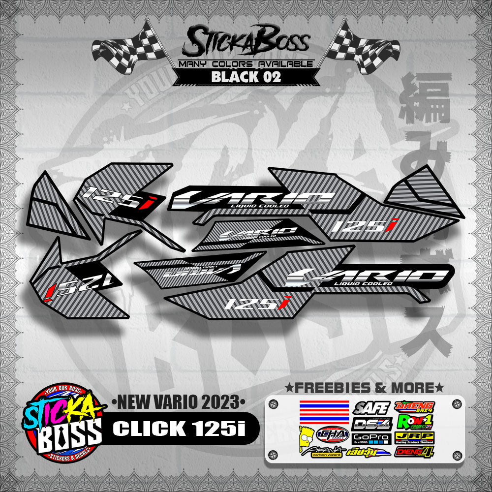 CLICK 125i STOCK DECALS ( NEW VARIO 2023 )【WITH FREEBIES】