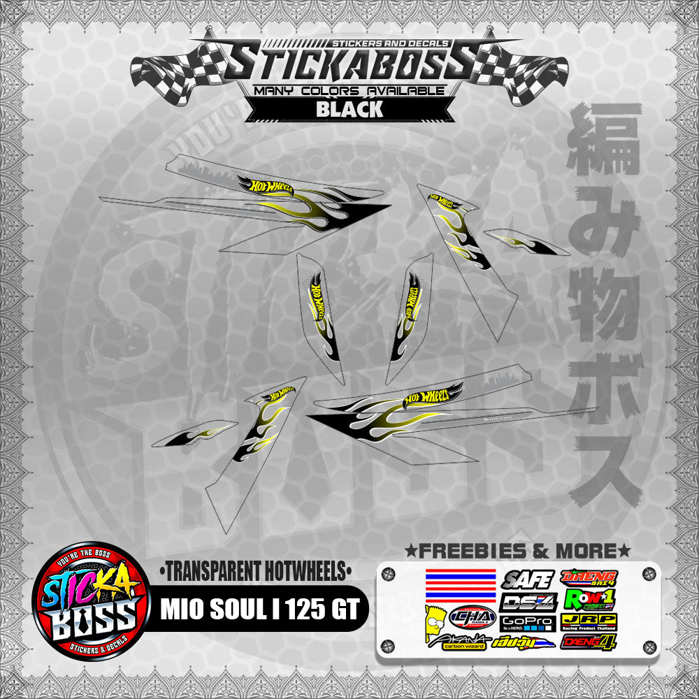 【PREMIUM UV PRINT】TRANSPARENT MIO SOUL I 125 GT DECALS ( TRANSPARENT HOTWHEELS )【WITH FREEBIES】