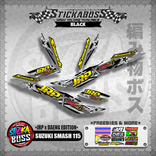 Suzuki Smash 115 (JRP x DAENG EDITION) BLACK - Sticker Decals【PREMIUM GLOSSY LAMINATED】