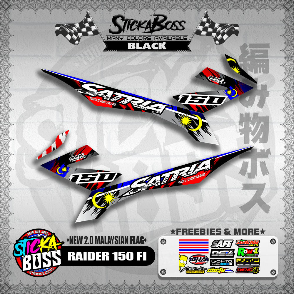 RAIDER 150 FI DECALS  ( NEW 2.0 MALAYSIAN FLAG )【WITH FREEBIES】