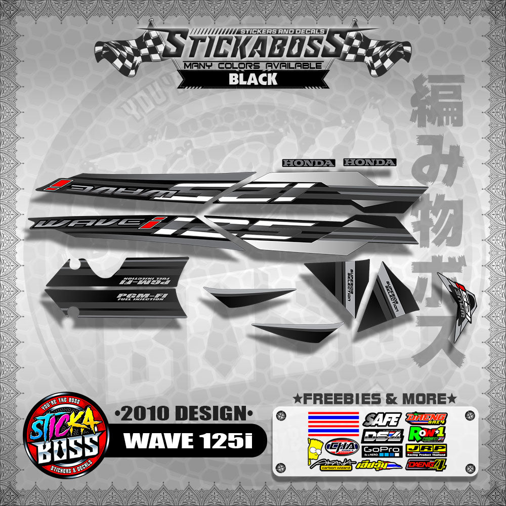 WAVE 125i STOCK DECALS ( 2010 DESIGN )【WITH FREEBIES】